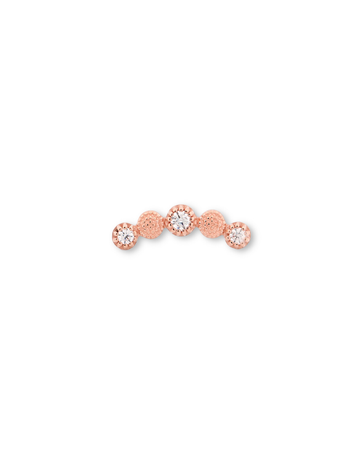 Milgrain Cluster, Gold: 14k Rose, Stone: Clear Cz