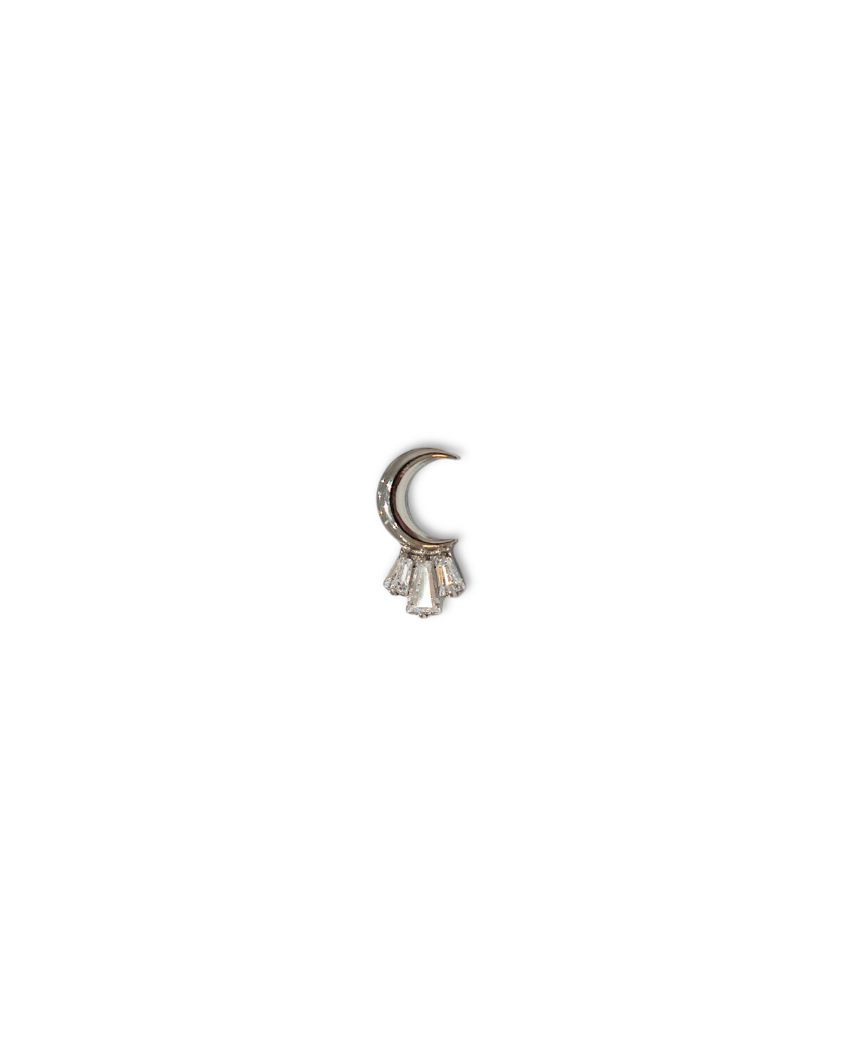 Ti Baguette Moon Cz, Stone: Clear Cz