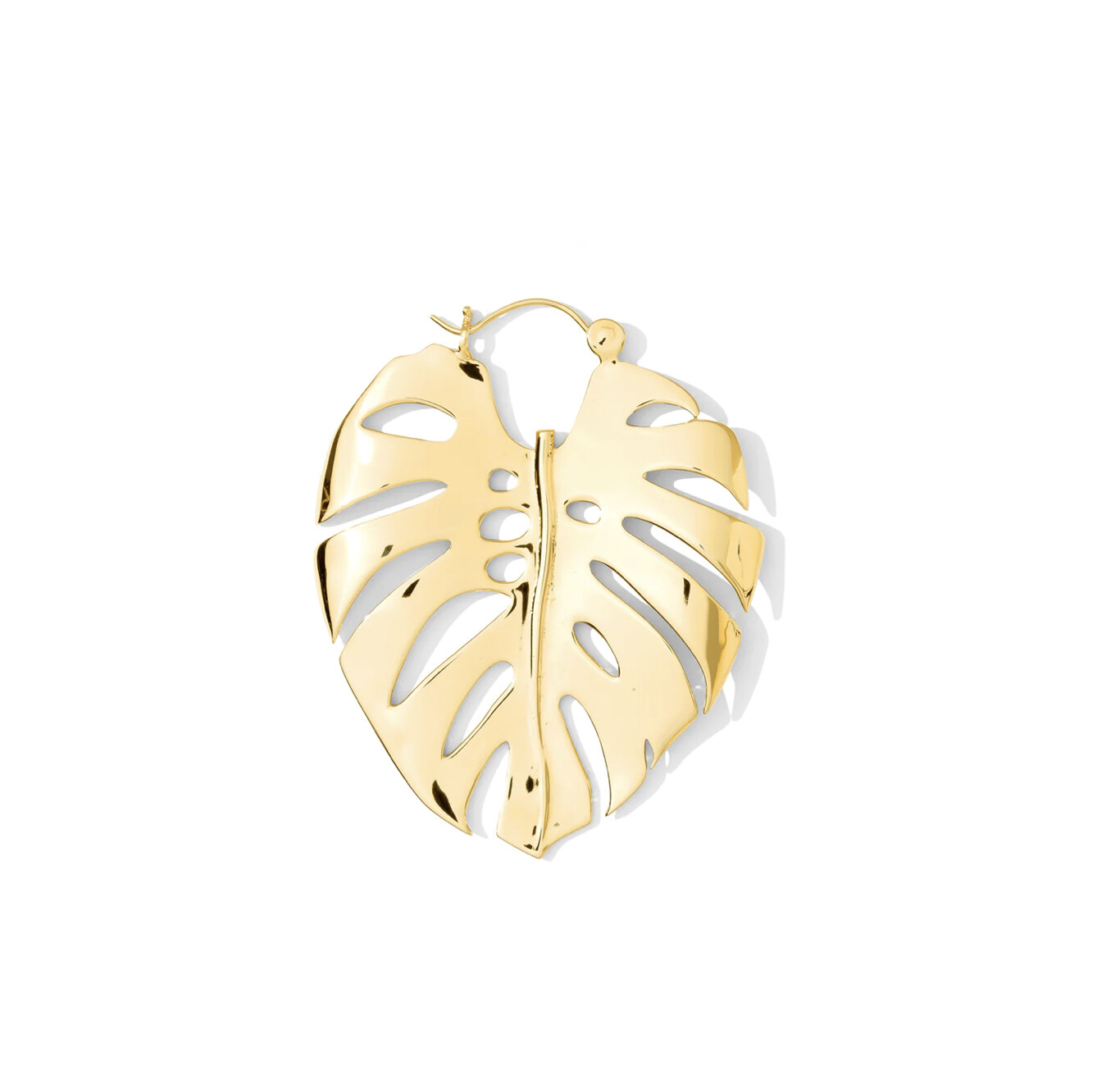 Monstera Hoop, Metal: 18k Gold Plated