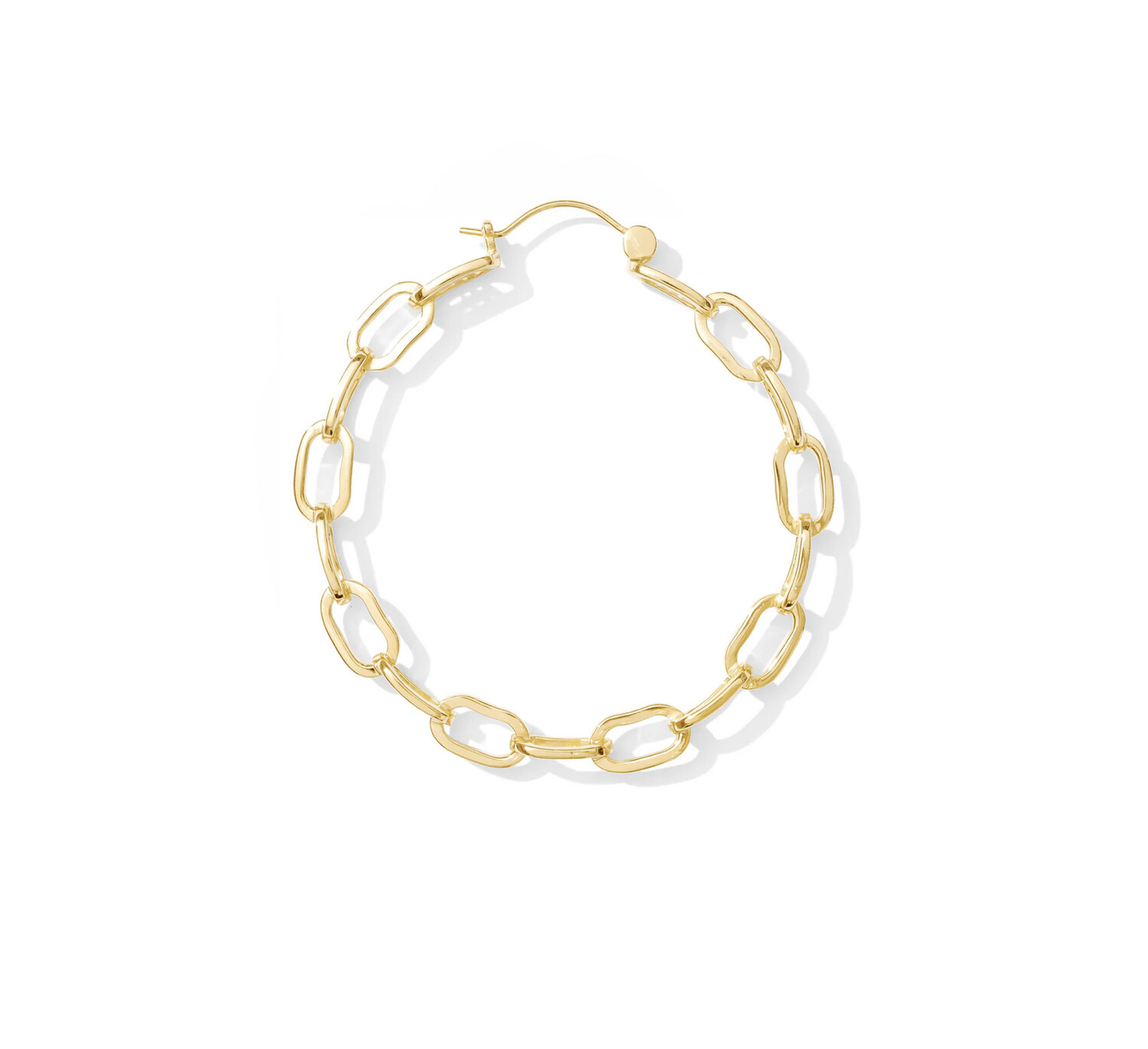 Chain Link Hoop, Metal: 18k Gold Plated