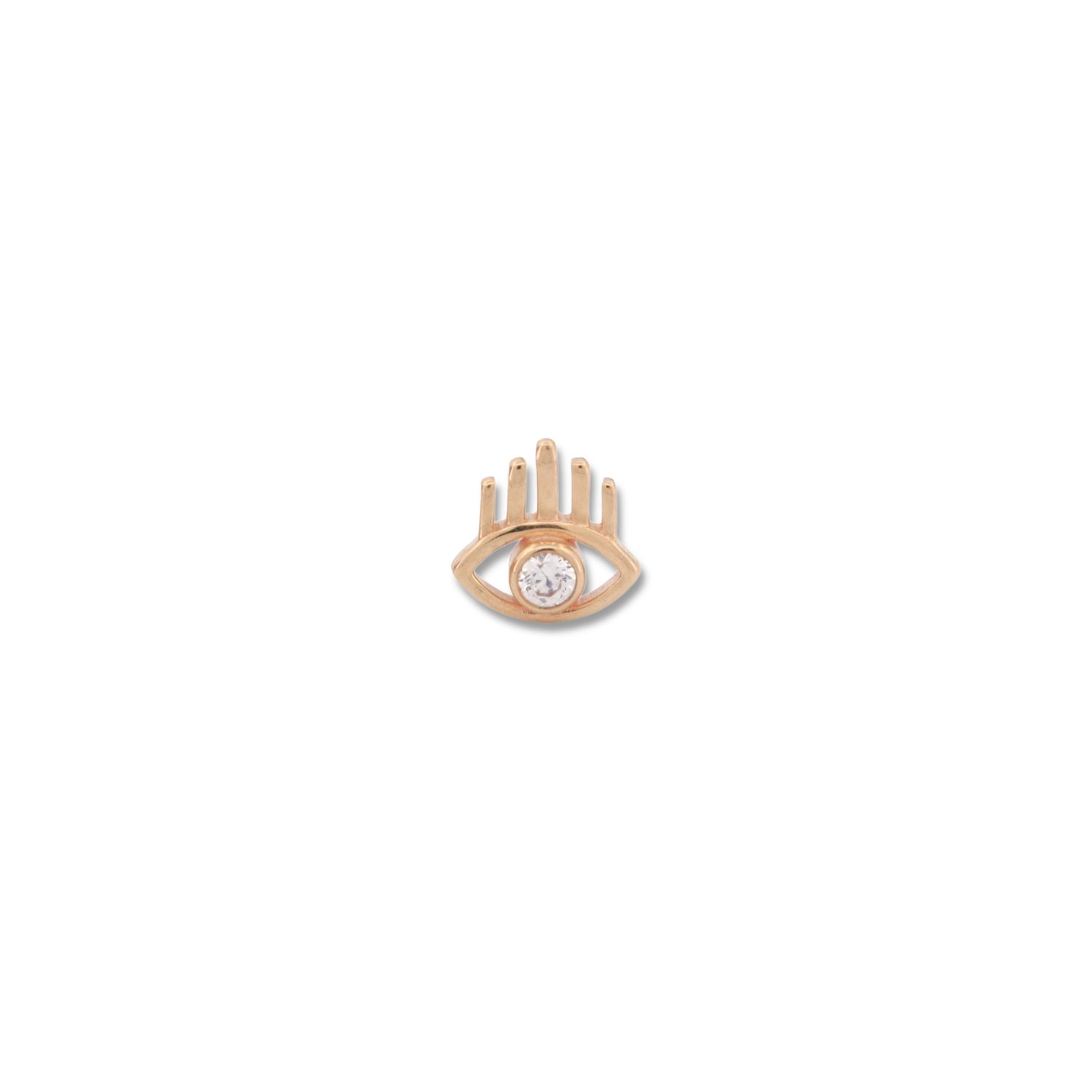 Evil Eye, Gold: 14k Yellow, Stone: Clear Cz