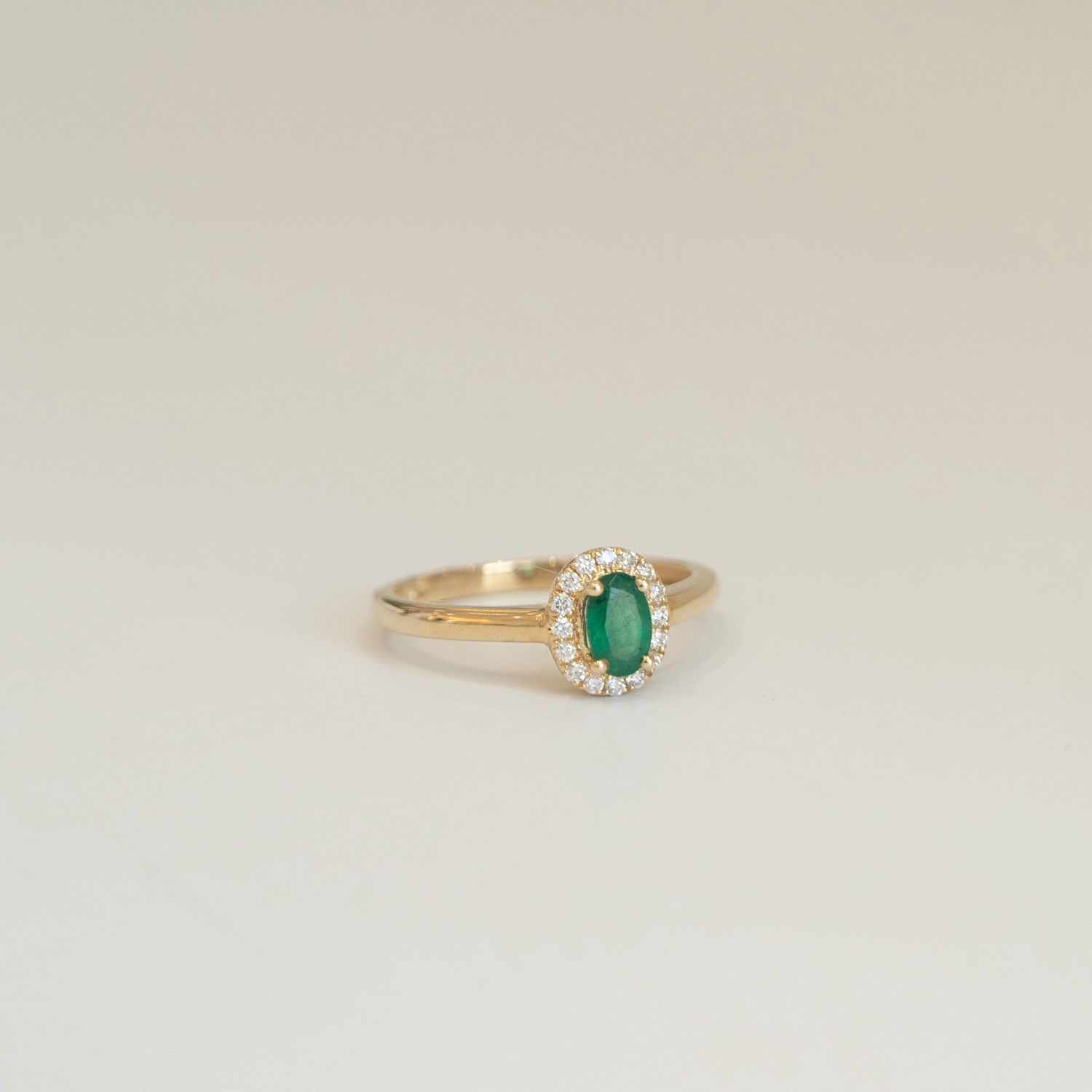 Verdant Emerald Halo Ring