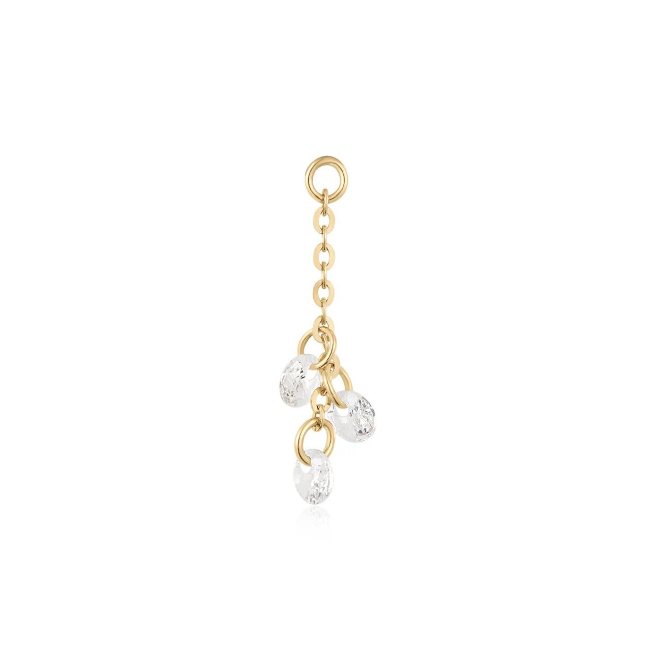 Cry Baby, Gold: 14k Yellow, Jump Ring: Fits 16g, Stone: Clear Cz