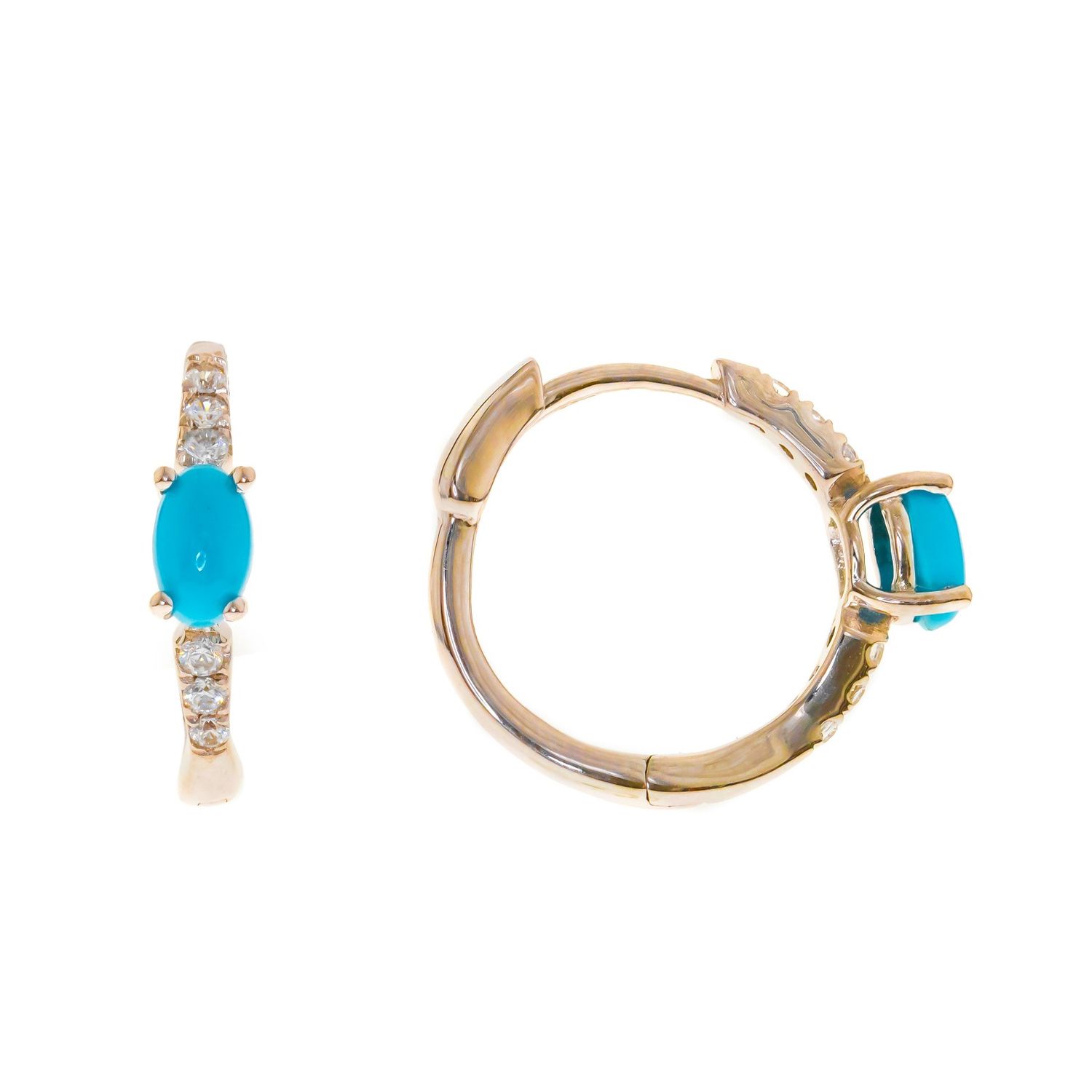 Turquoise Luxe Huggie Hoops