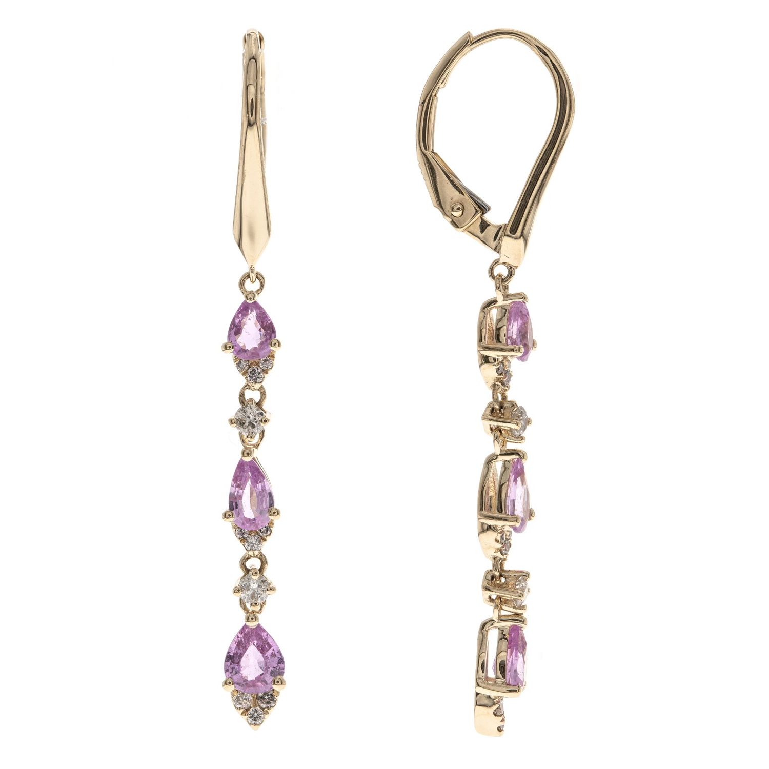 Cascade Pink Sapphire Hoops