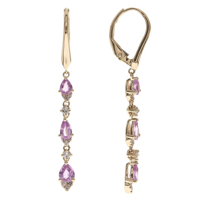 Cascade Pink Sapphire Hoops