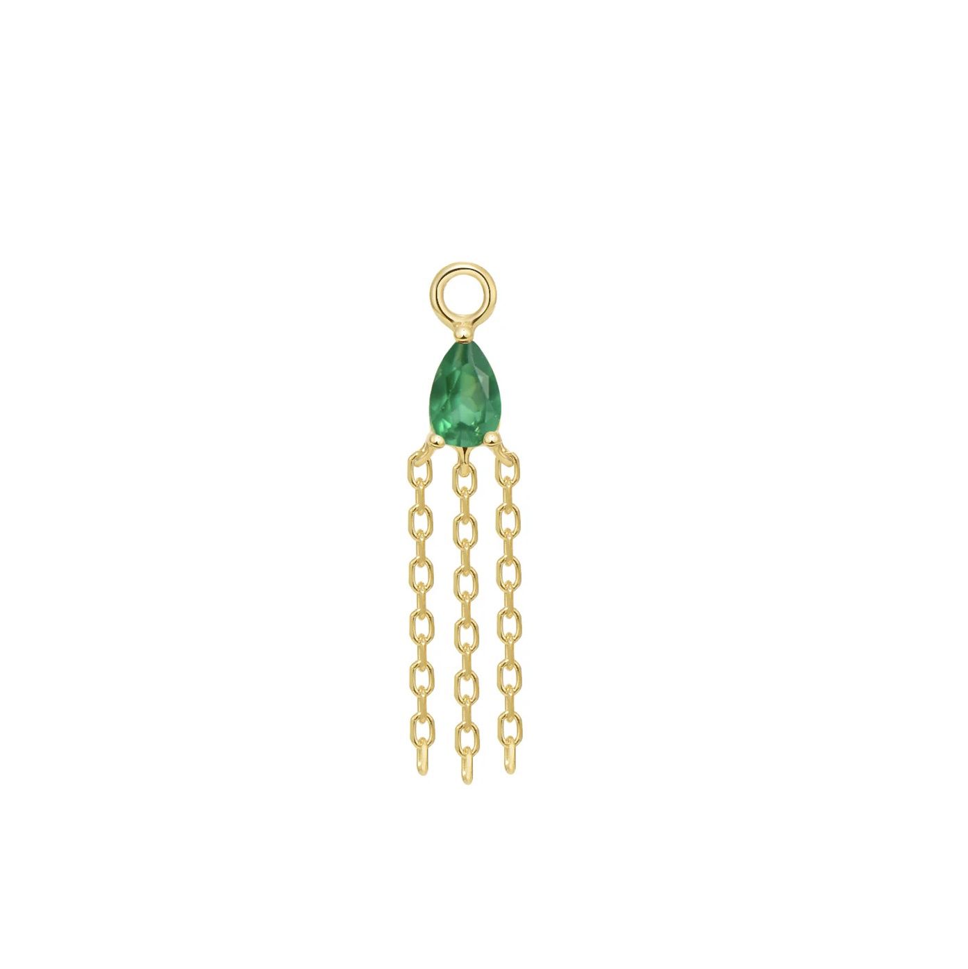 Veronika Mini Charm, Gold: 14k Yellow, Jump Ring: Fits 16g, Stone: Green Chalcedony
