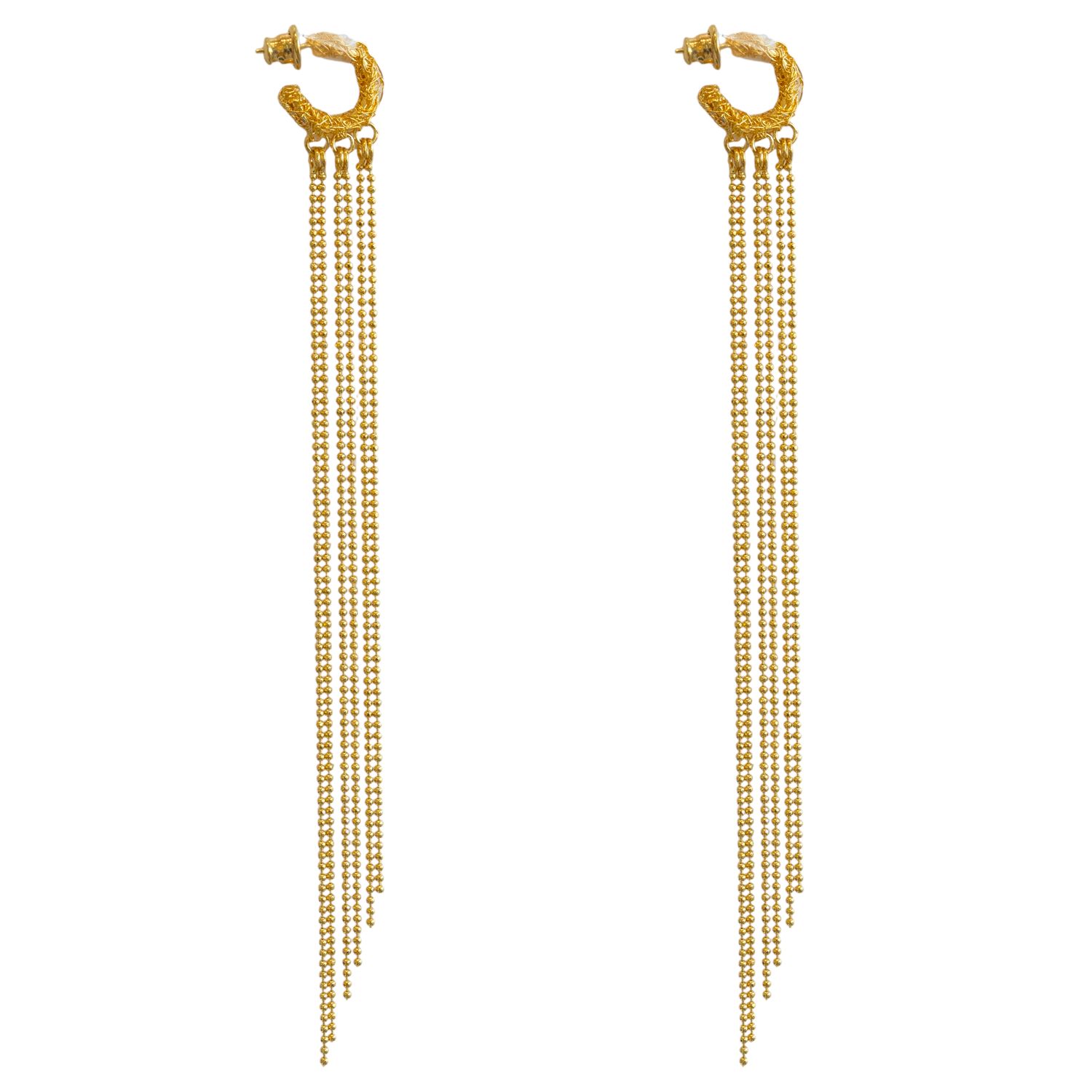 Fabiola Chain Earrings, Metal: 18k Gold Plated