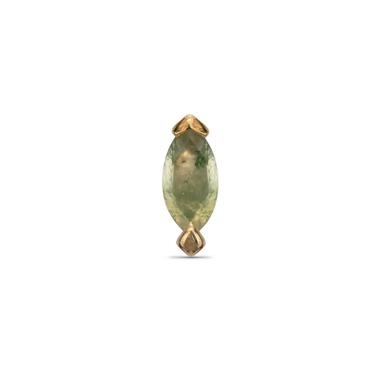 Marquise Moss, Gold: 14k Yellow, Stone: Moss Agate