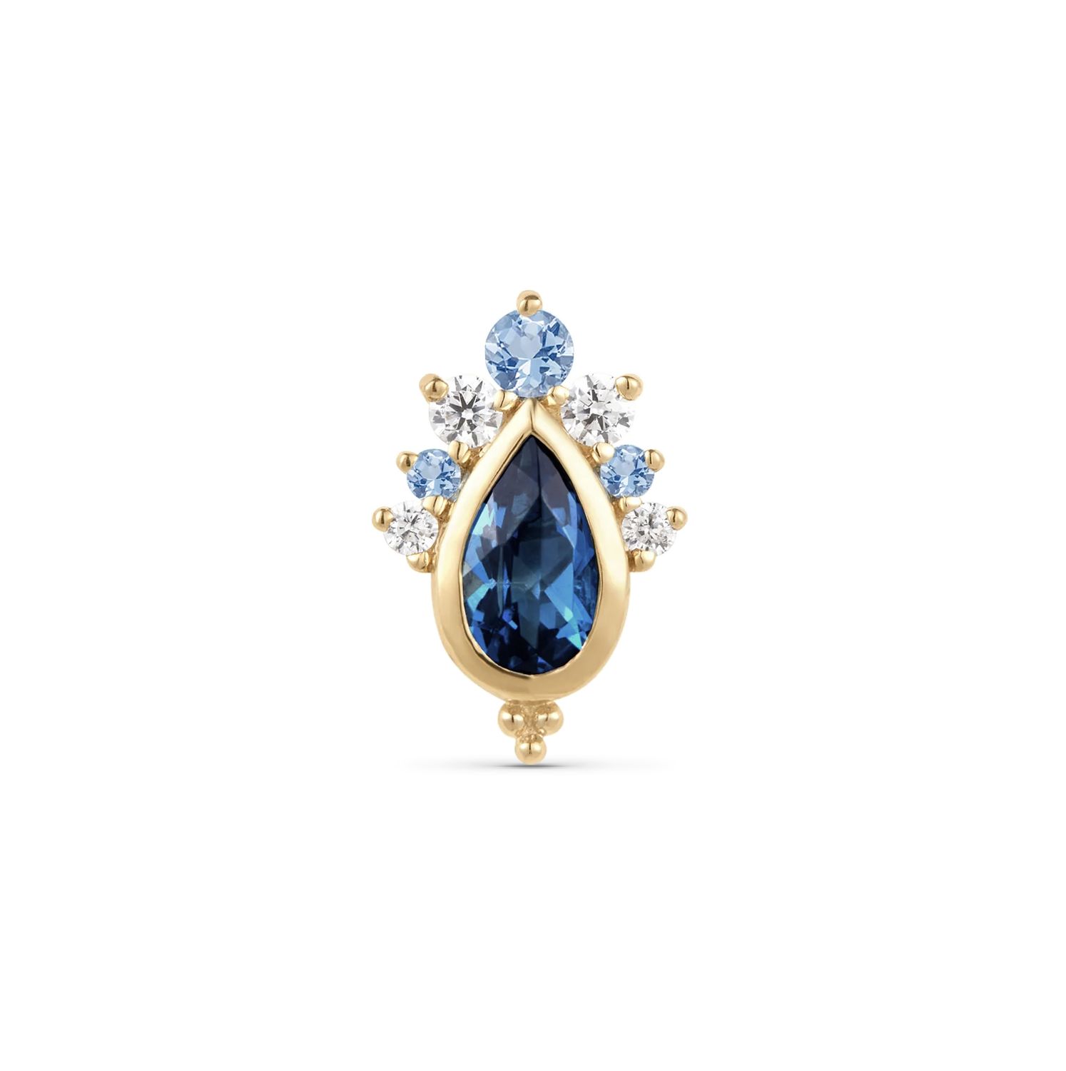 Solitude, Gold: 14k Yellow, Stone: London Blue Topaz Center with Cz Outers