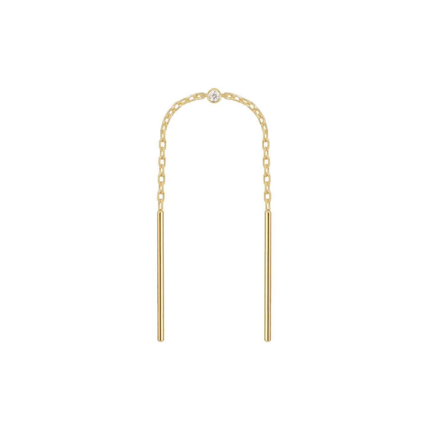 Diamond Center Threader, Gold: 14k Yellow