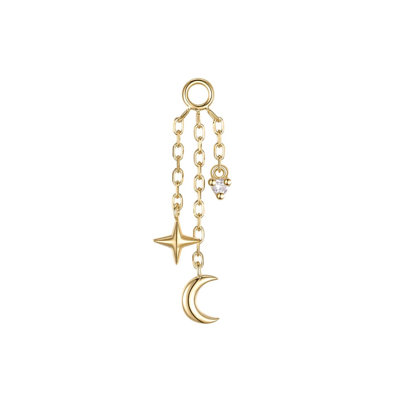 Cassiopeia Charm, Gold: 14k Yellow, Jump Ring: Fits 16g, Stone: Diamond
