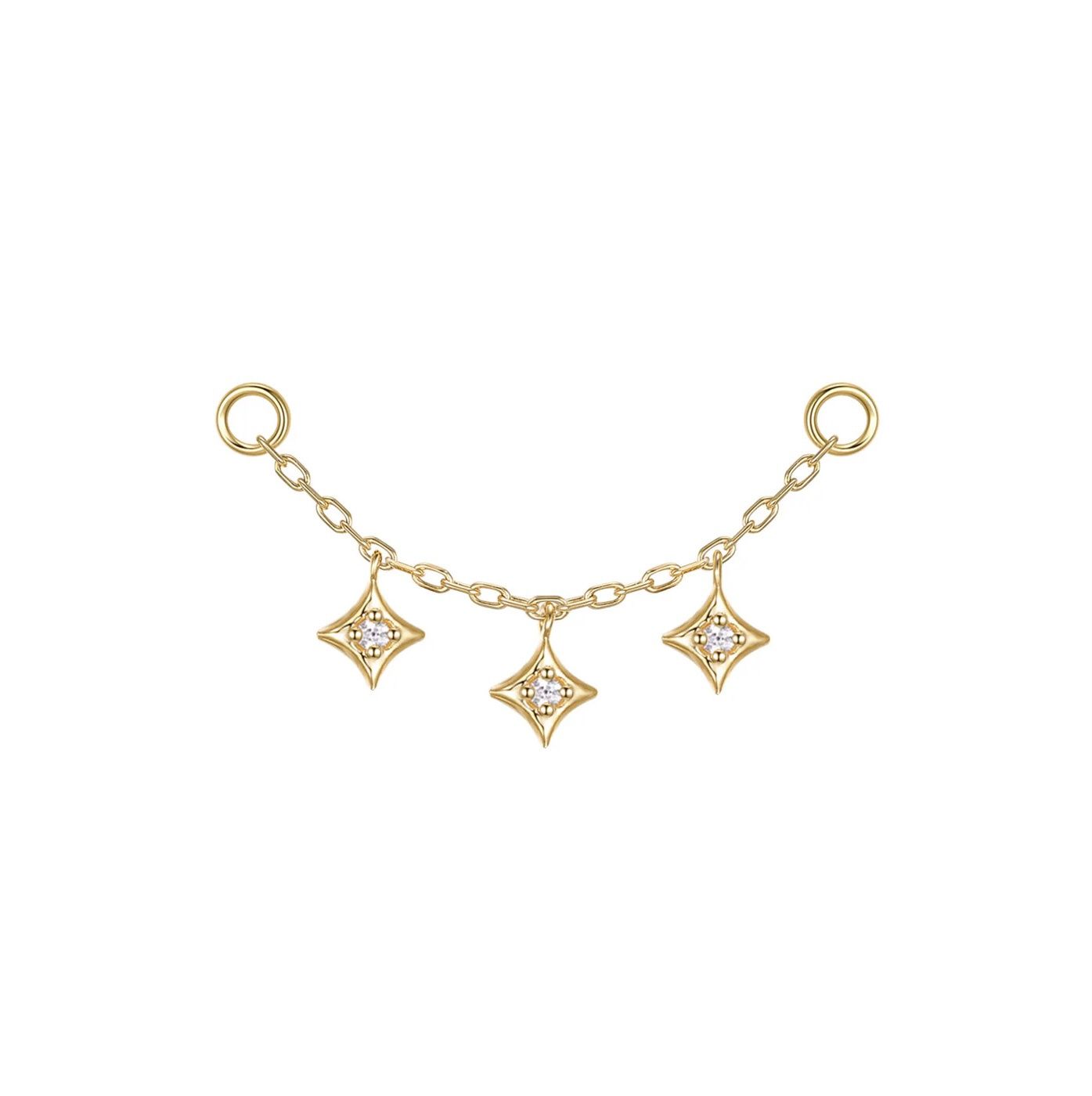 Dripping Zara Chain, Gold: 14k Yellow, Jump Ring: Fits 16g, Stone: Diamonds
