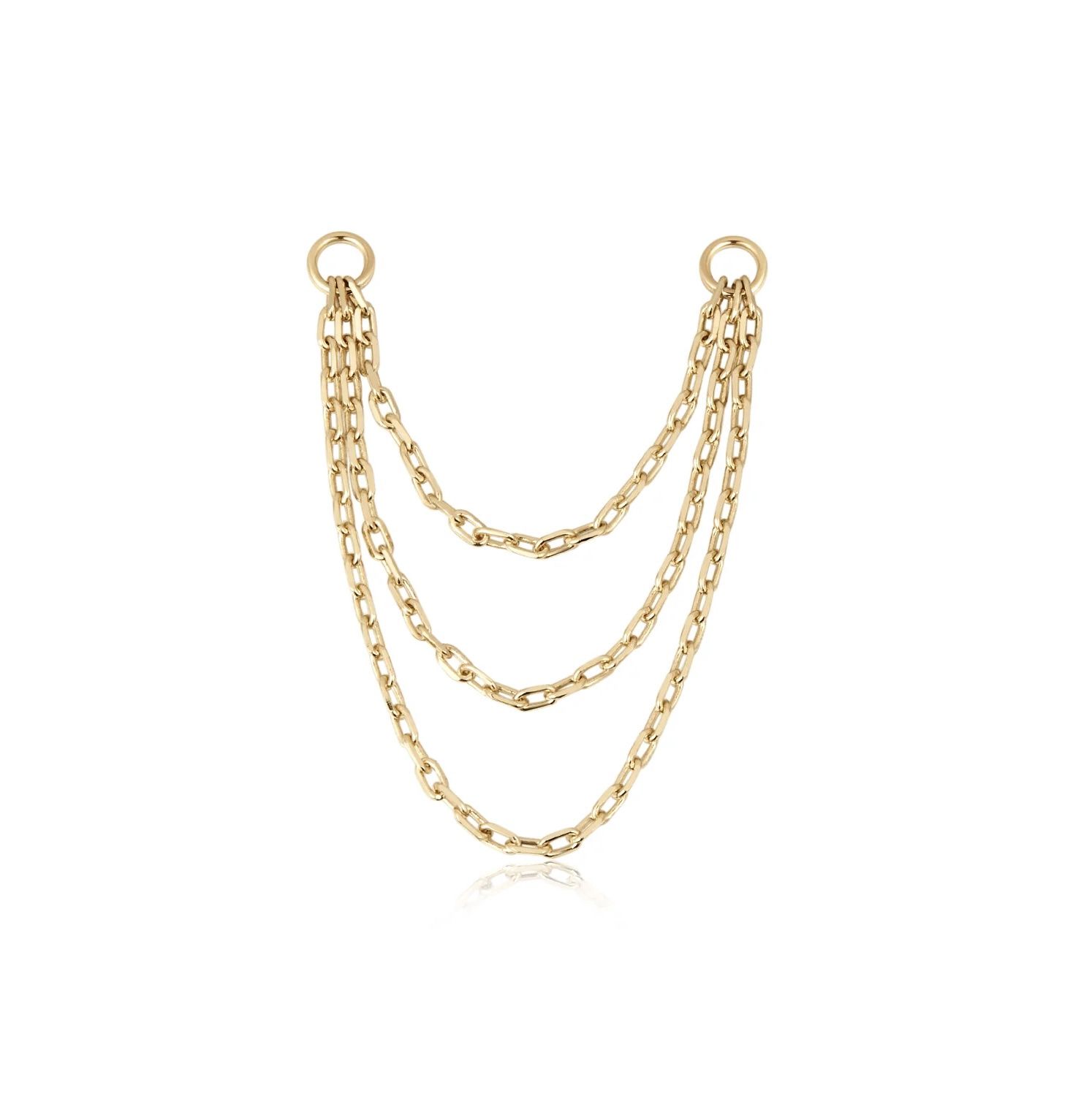 Triple Cable Chain, Gold: 14k Yellow, Jump Ring: Fits 18g