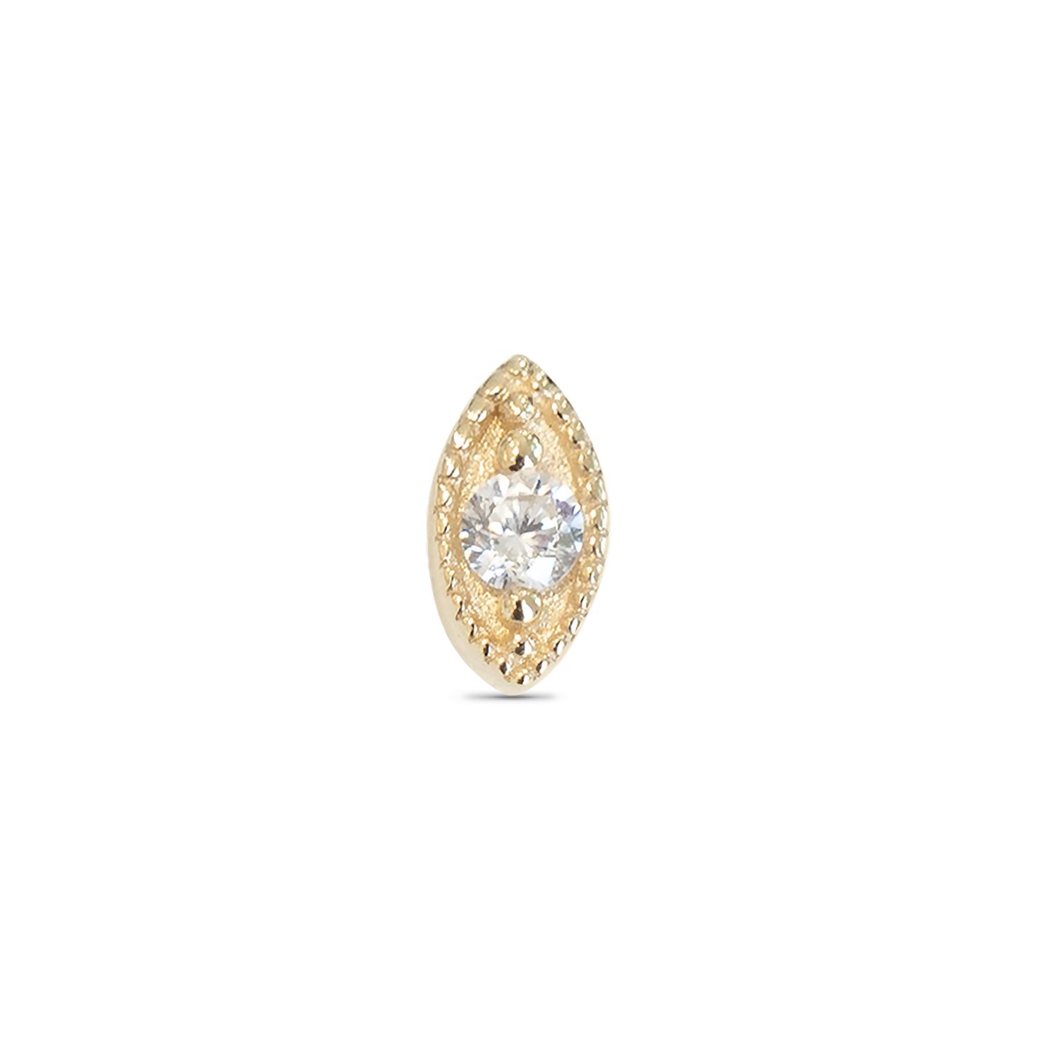 Milgrain Marquise, Gold: 14k Yellow, Stone: Clear Cz