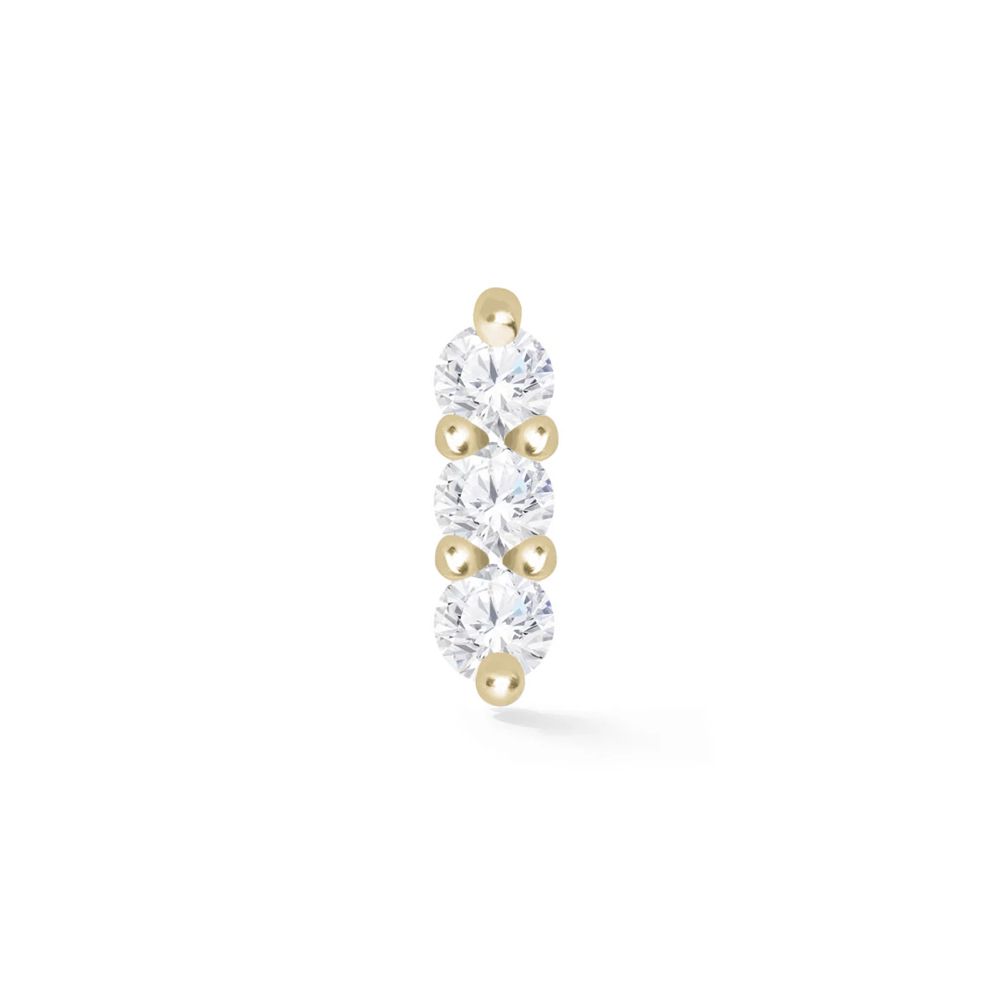 Triple Scones, Gold: 14k Yellow, Stone: Lab Grown Diamond