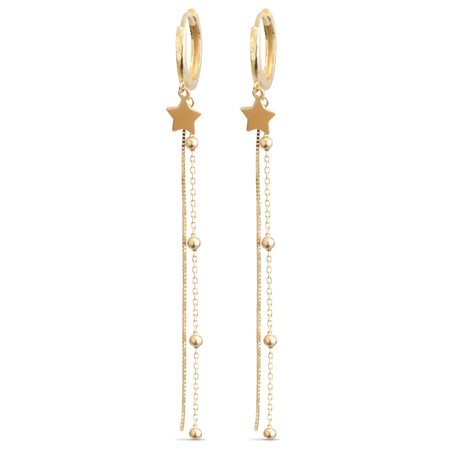 Starry Chain Huggie Hoops