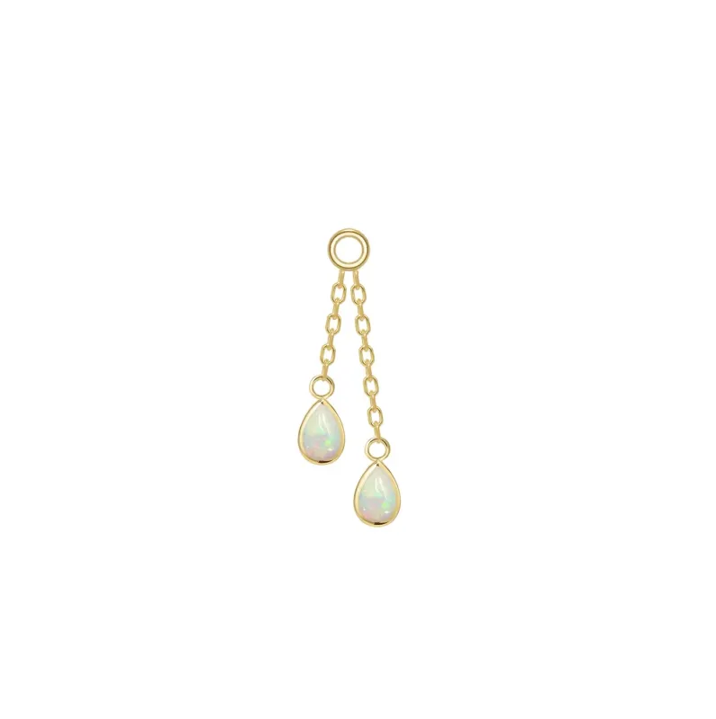 Double Pear Bezel Charm on Chain