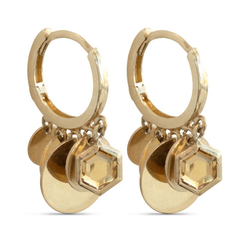 Honey Drop Huggie Hoops
