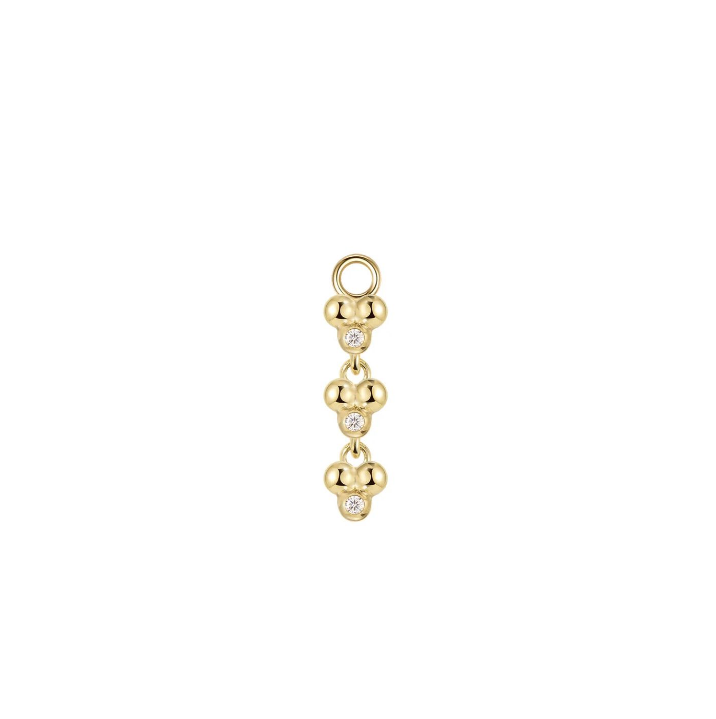 Triple Ezra Charm, Gold: 14k Yellow