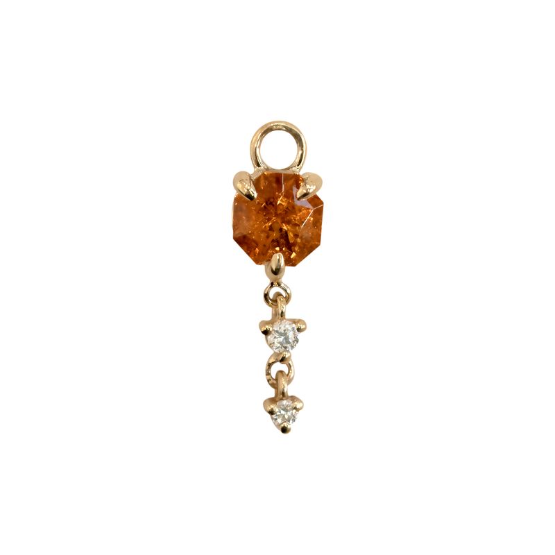 Hessonite Garnet Charm
