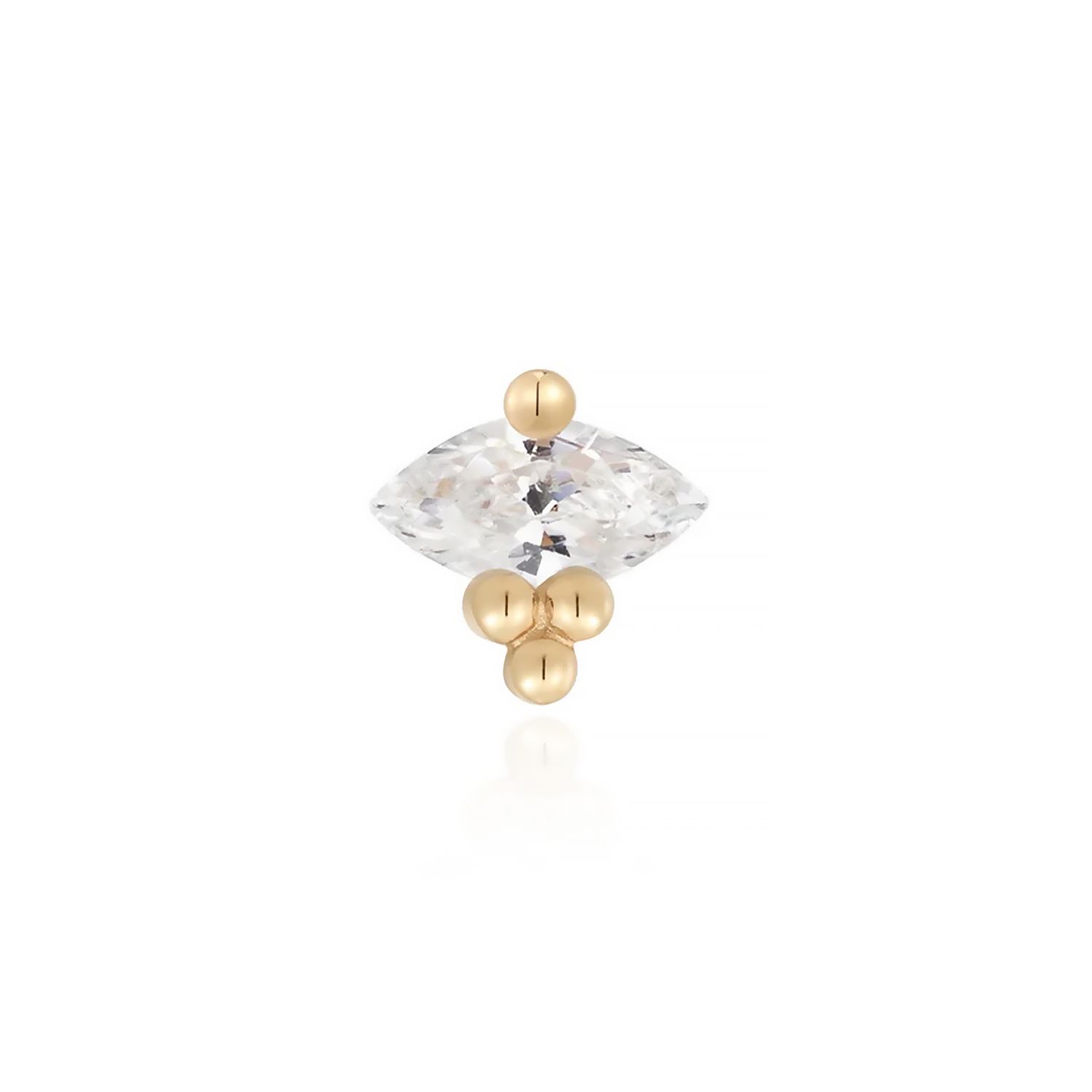 Poppy | Ember, Gold: 14k Yellow, Stone: Clear Cz