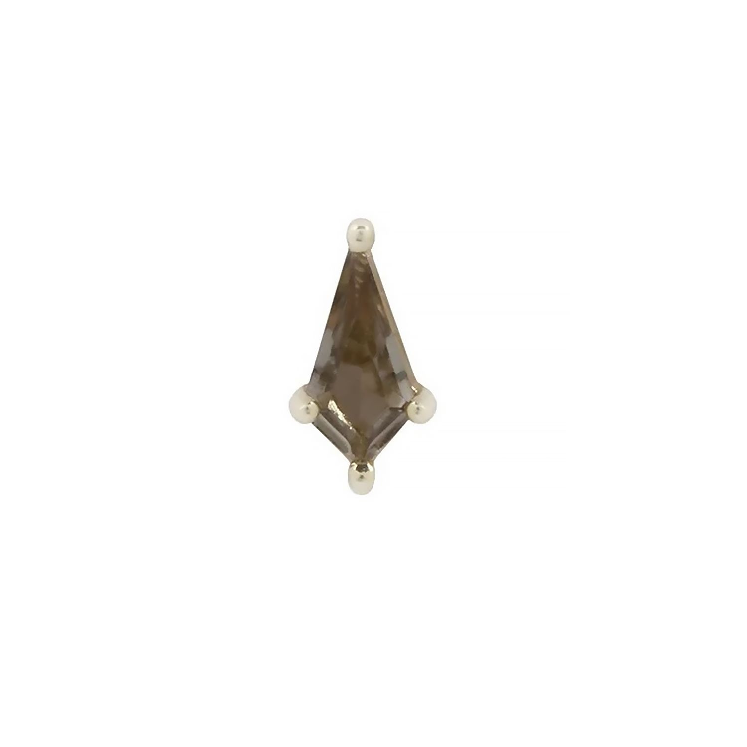 Mini Soho, Gold: 14k Yellow, Type: Threadless, Stone: Smoky Quartz