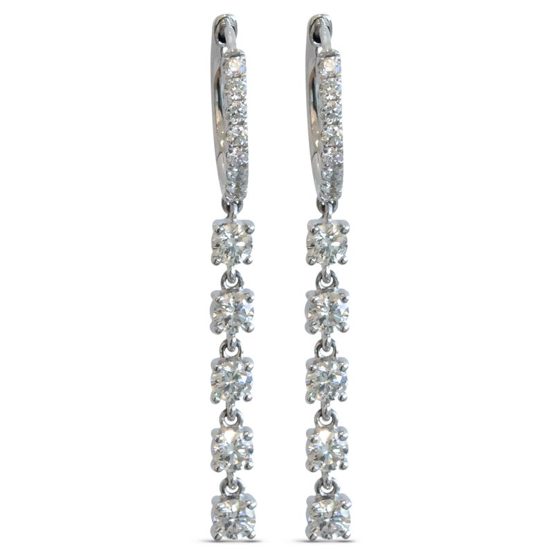 Diamond Huggie Dangle Hoops