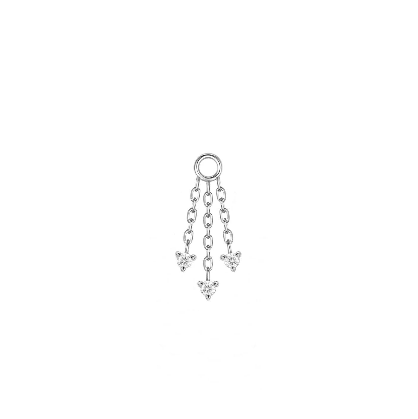Esme Charm, Gold: 14k White, Stone: Diamond
