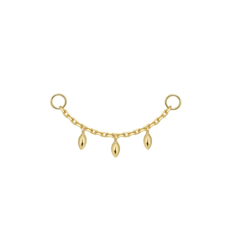 Dripping Marquise Gold Beads Chain
