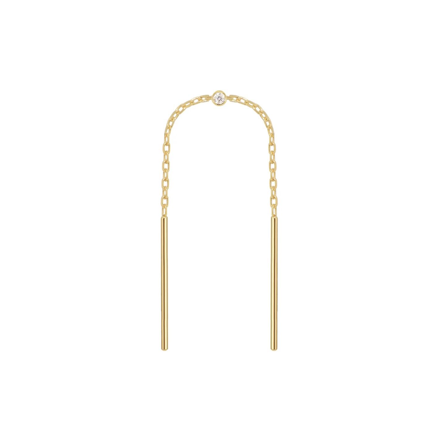 Diamond Center Threader, Gold: 14k Yellow