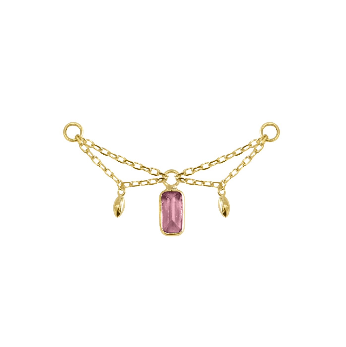 Belle Chain, Gold: 14k Yellow, Stone: Rhodalite Garnet