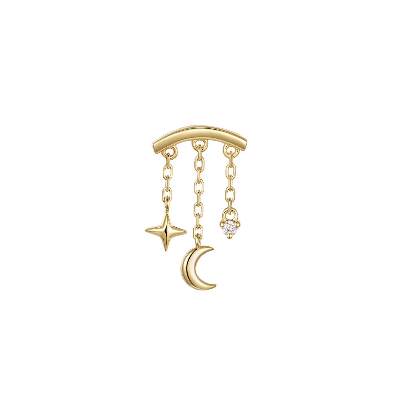 Cassiopeia Bar End, Gold: 14k Yellow, Stone: Diamond