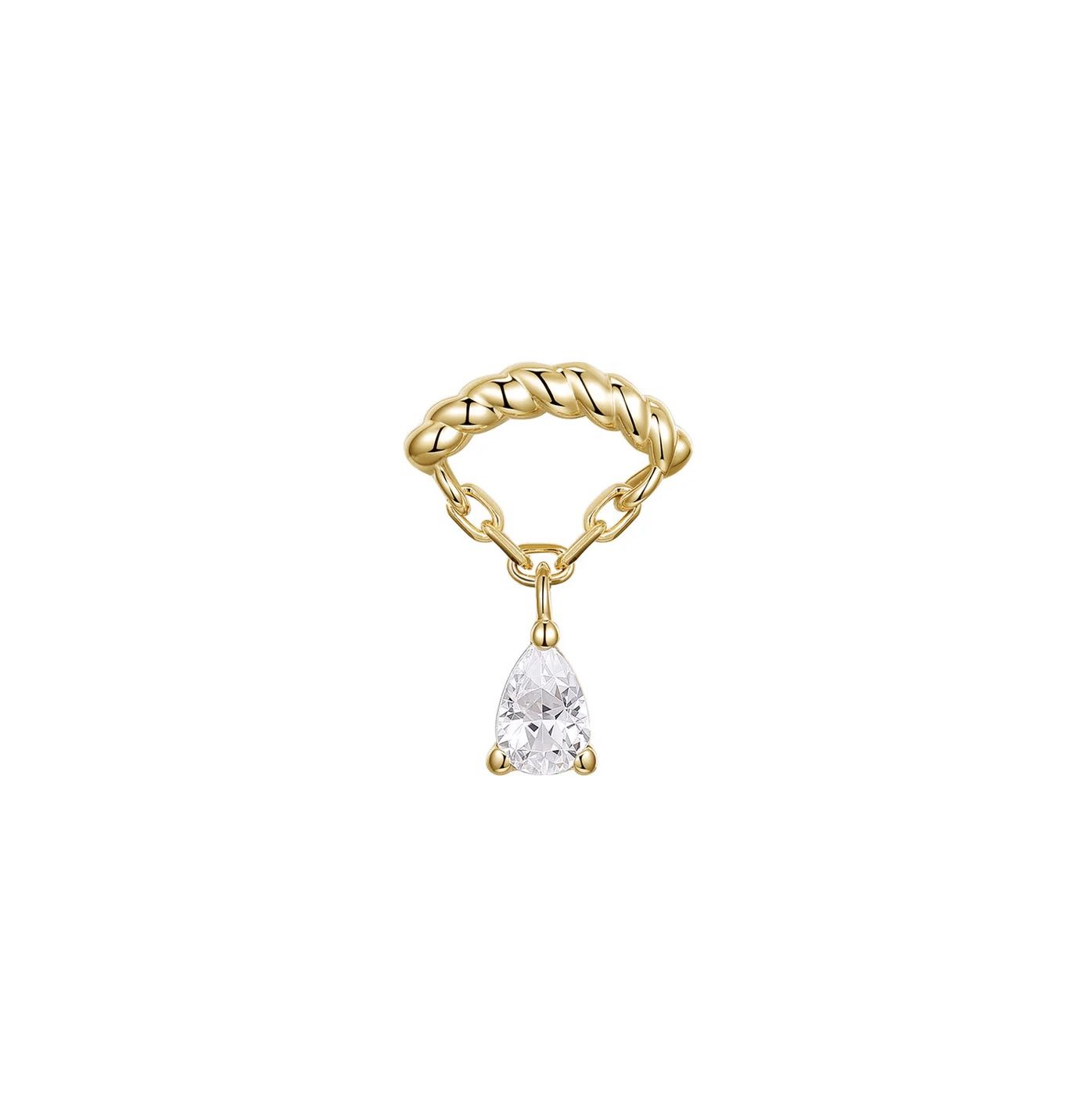 Flutter, Gold: 14k Yellow, Stone: Cubic Zirconia