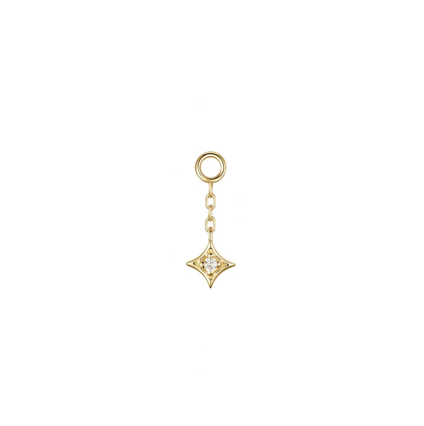 Zara Charm, Gold: 14k Yellow, Jump Ring: Fits 16g, Stone: Diamond