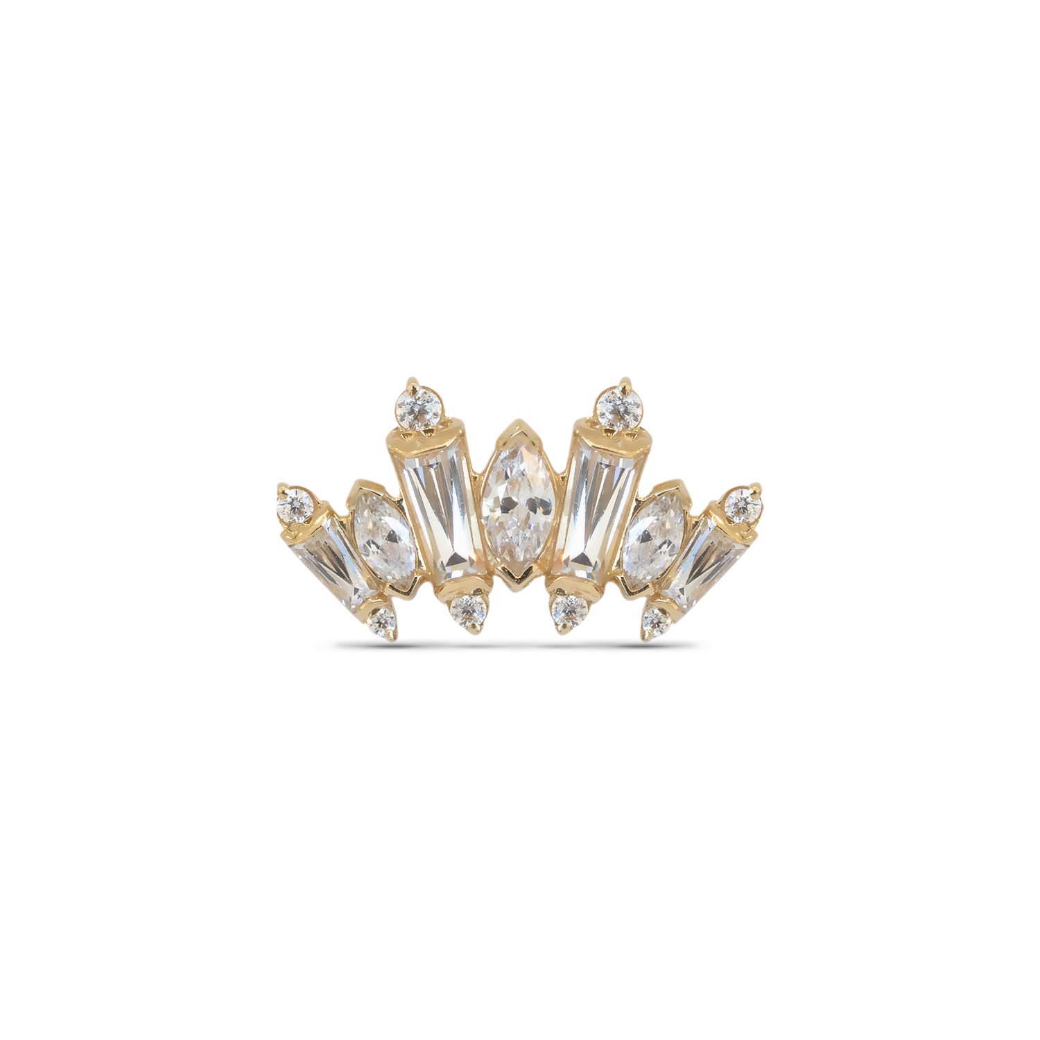 Iris, Gold: 18k Yellow, Stone: Cubic Zirconia, Type: Threadless
