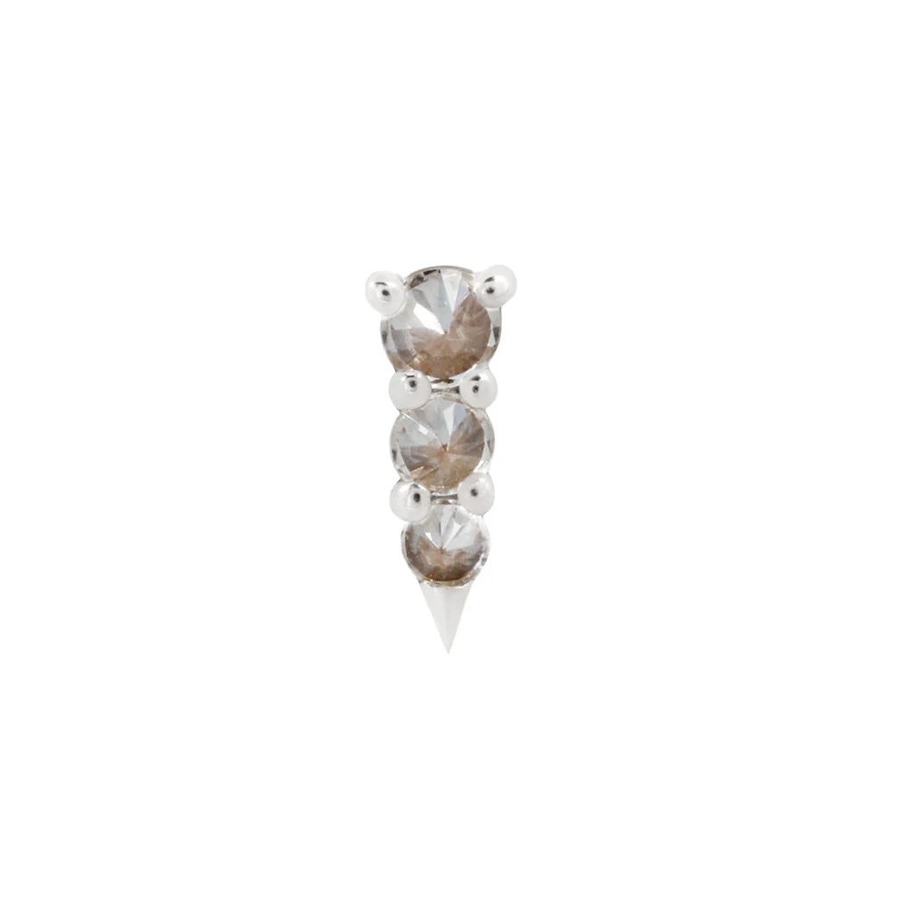 Bowery, Gold: 14k White, Stone: Reverse Set Cubic Zirconia