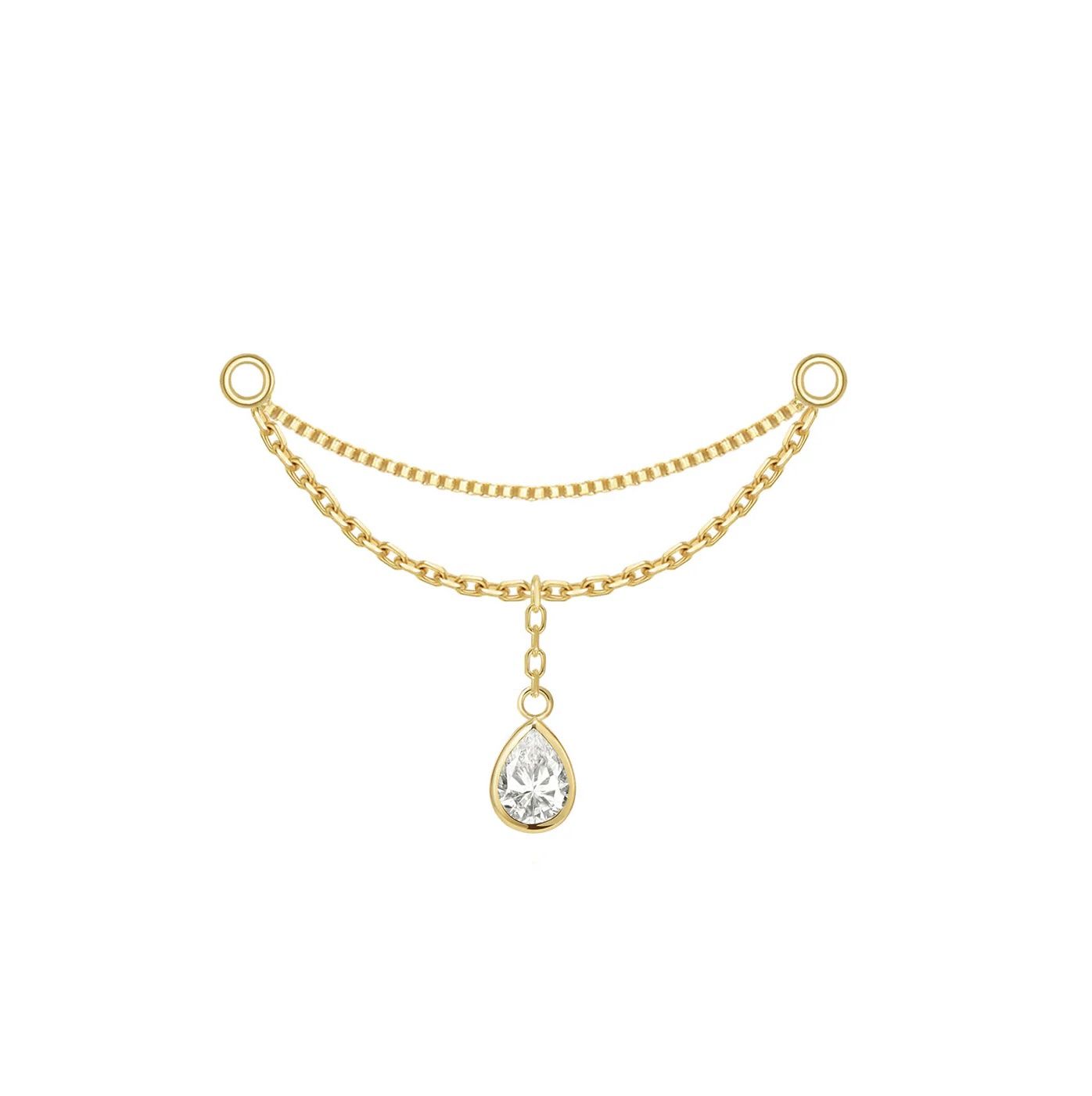 Amihan Chain - Diamond, Gold: 14k Yellow, Jump Ring: Fits 18g/16g, Stone: Diamond