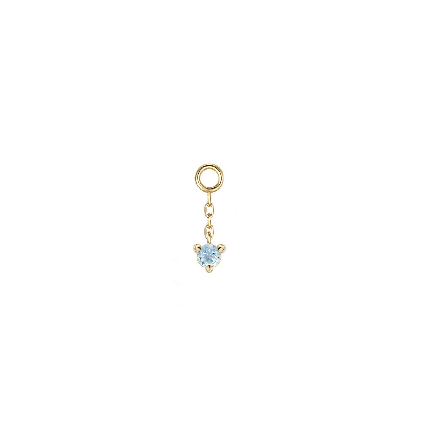 Gia on Chain Charm, Gold: 14k Yellow, Jump Ring: Fits 18g/16g, Stone: Swiss Blue Topaz