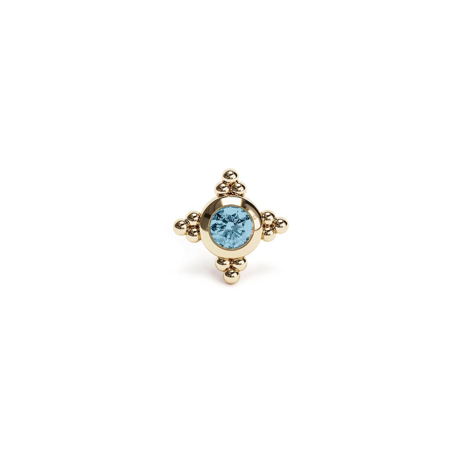 Beaded Blue Topaz, Gold: 14k Yellow, Stone: Blue Topaz