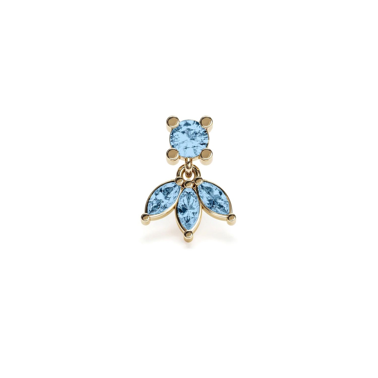 Marquise Lotus Dangle - Blue Topaz