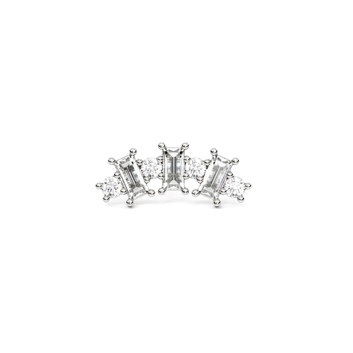 Chain Link Diamond Curve, Gold: 14k White, Stone: Lab-Grown Diamonds, Type: Threadless