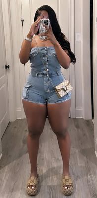 Denim Cargo Romper