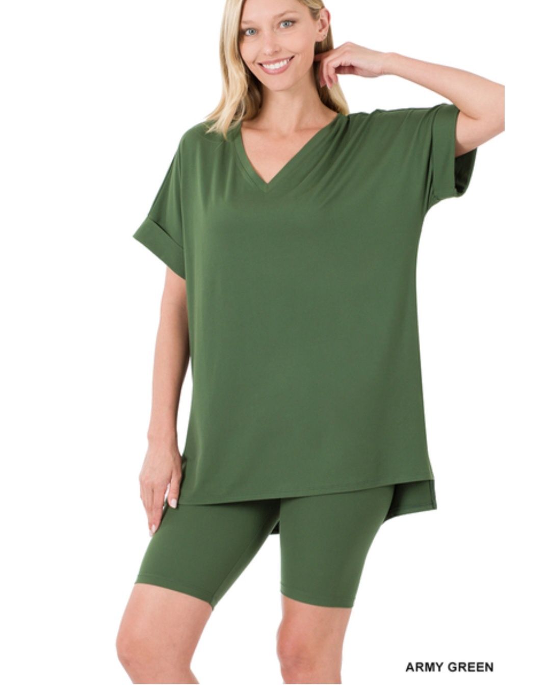 Basic Everyday Chill Sets, Colour: Army Green, Size: Small