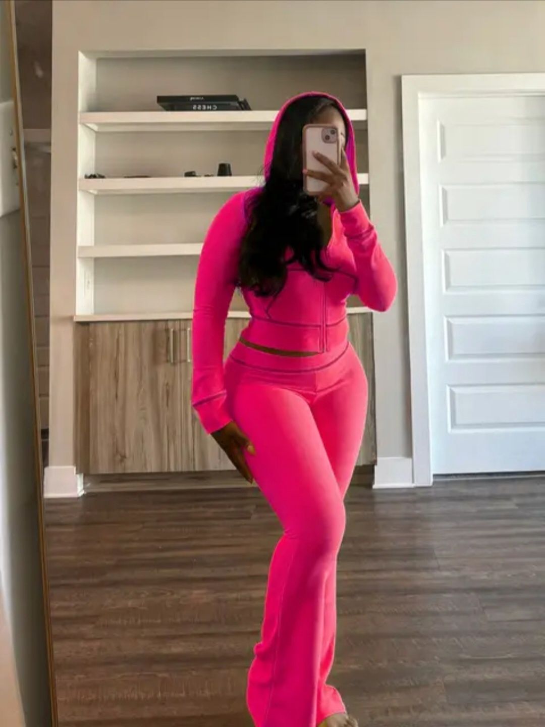 Waffle Lux Lounge Set, Size: Small, color: Pink