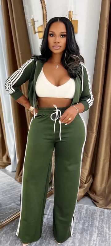 Stripped Cropped  Tracksuit