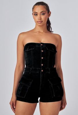 Denim Waist Romper