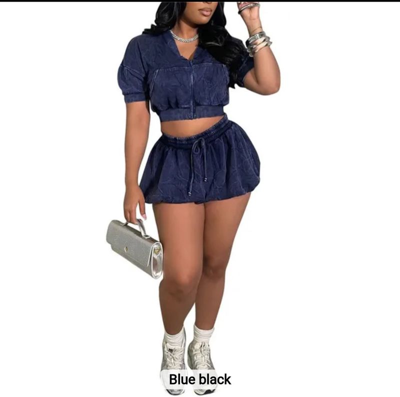 Summer Mini Bubble Skirt Set
