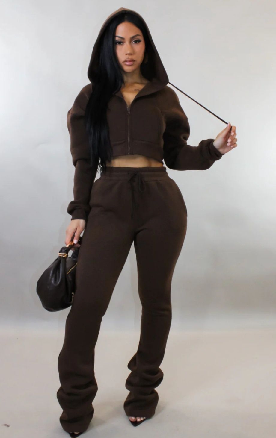 Winter Nights Jogger Set, Size: Small, color: Brown