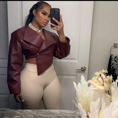 Crop Faux Leather Jacket